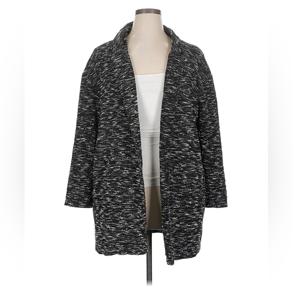 MELLODAY Black and White Knit Cardigan